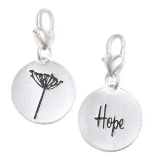 Heartfelt Emotions Dandelion Hope Medallion Silver  Necklace Charm Pendant NEW